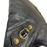Balenciaga Black Lambskin Motocross Giant 12 Zip Around Flap Clutch