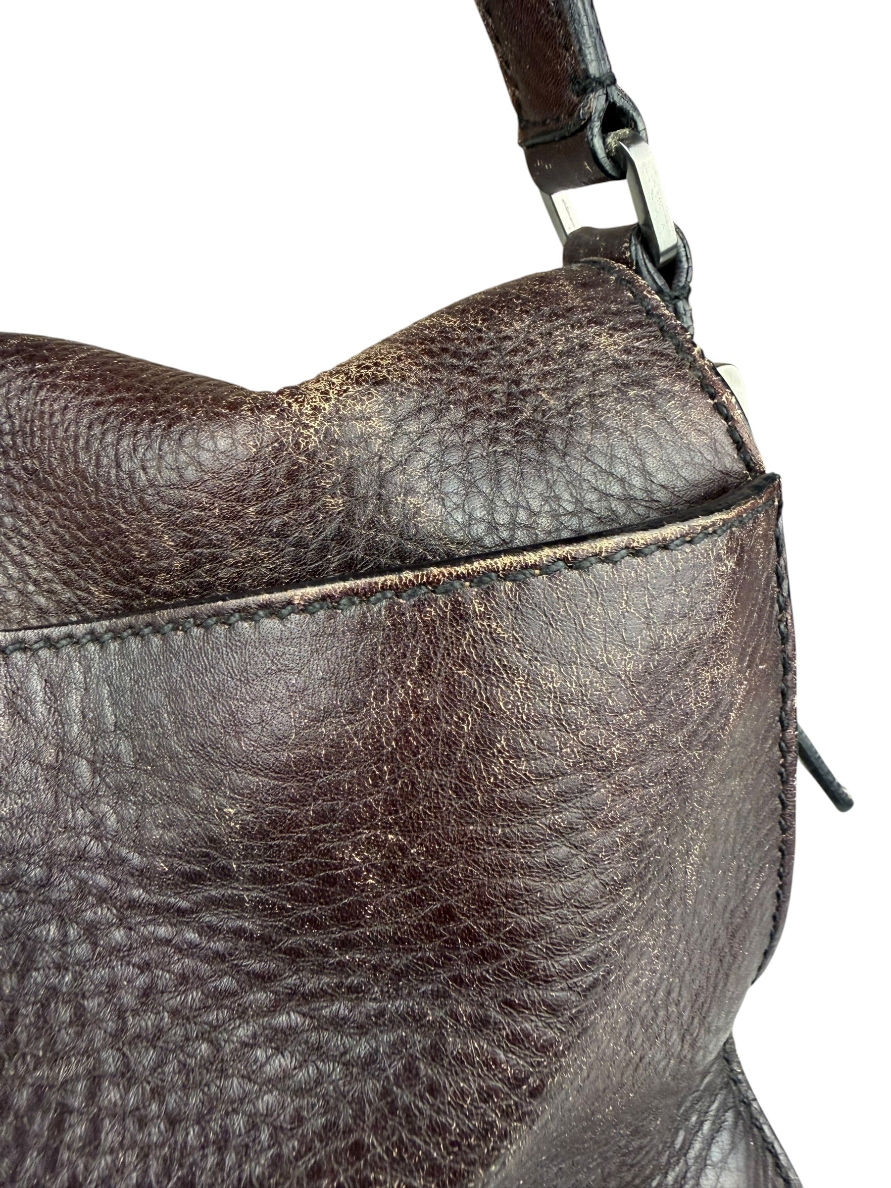 Prada Vintage Brown Leather Cervo Antik Messenger Bag