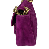 Gucci Magenta Velvet Marmont Matelasse Shoulder Bag