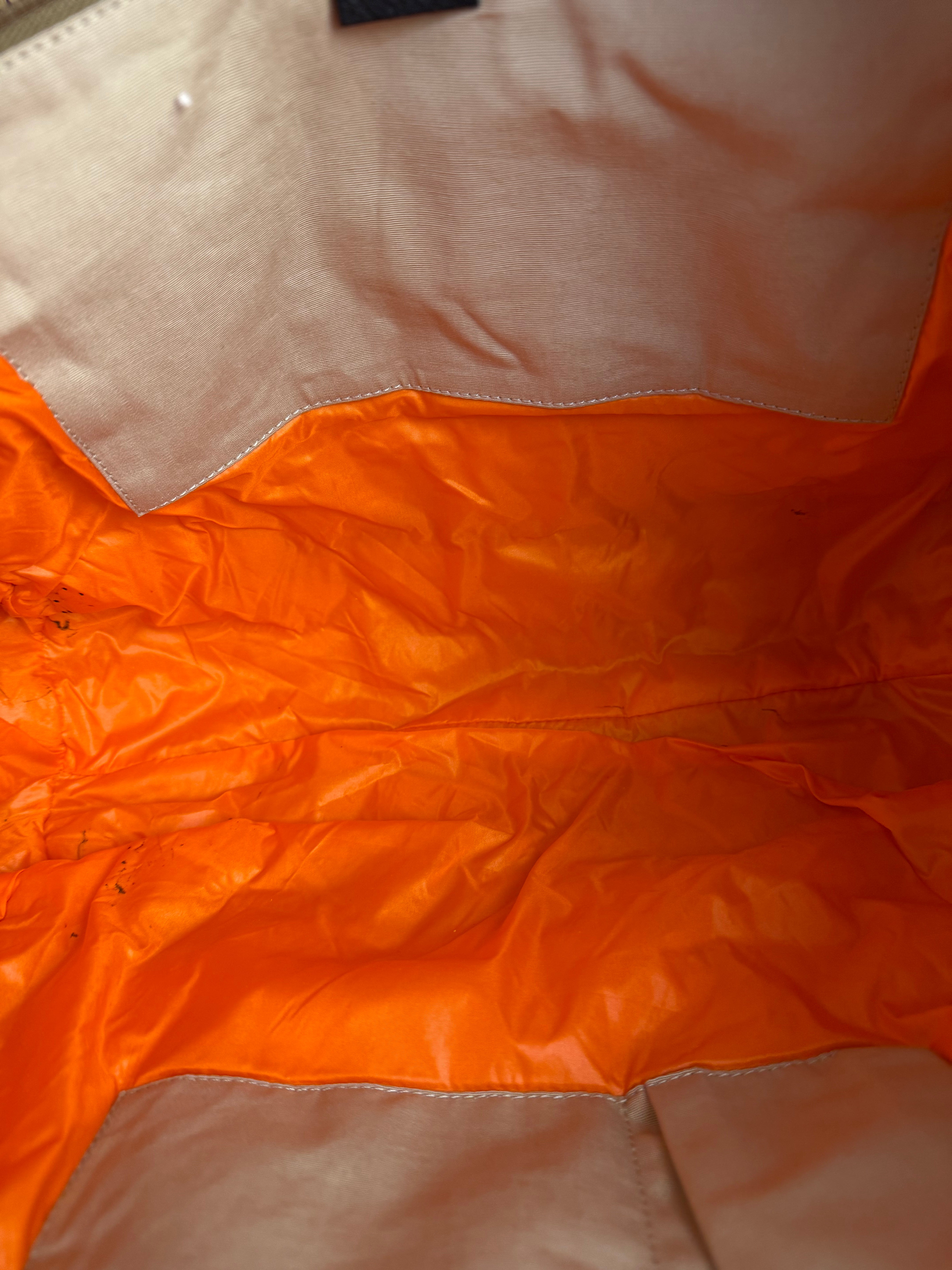 Celine Vintage Green Nylon Puffer Handbag