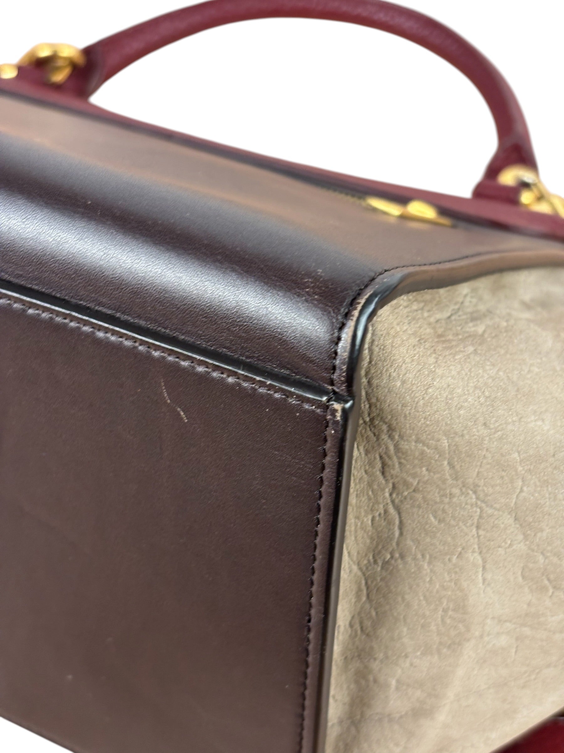 Celine Colorblock Leather/Suede Two-Way Bag