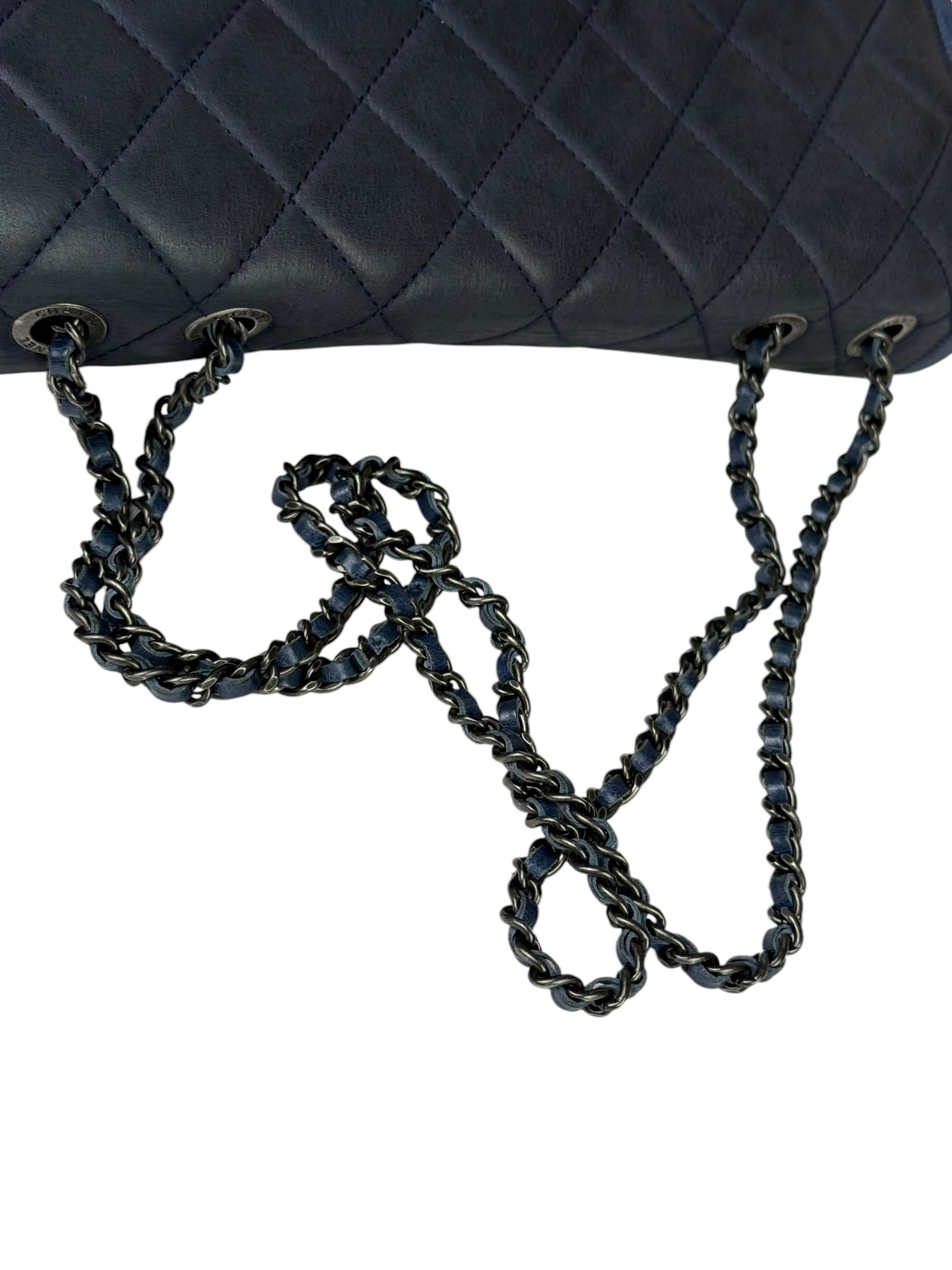 Chanel Paris-Salzburg Blue Bicolor Quilted Flap Bag 2014