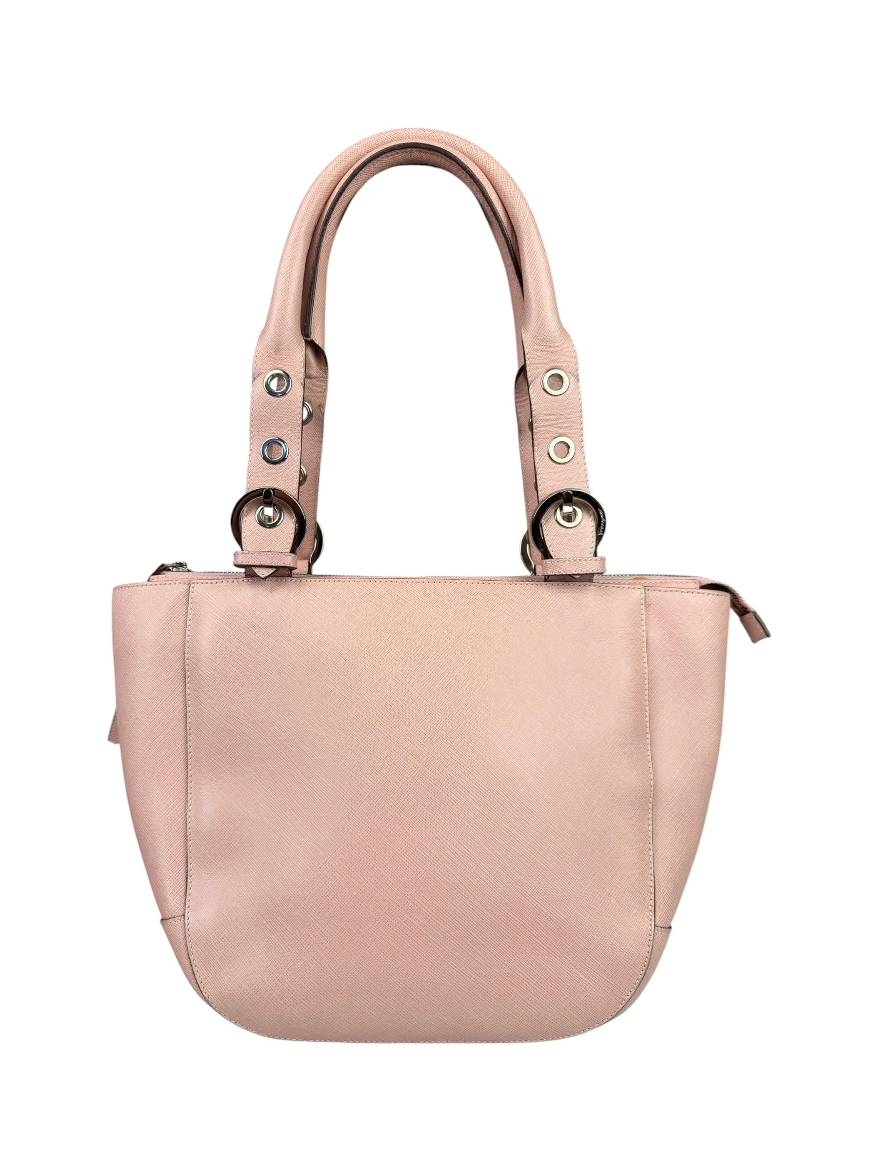 Salvatore Ferragamo Pink Saffiano Leather Shoulder Bag