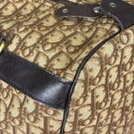 Christian Dior Brown Leather Trim Trotter Boston Handbag