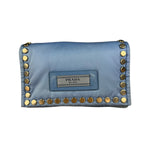 Prada Nylon Blue Studded Crossbody Bag