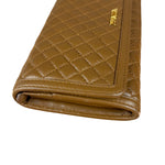 Prada Brown Quilted Leather Long Wallet