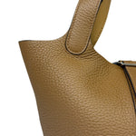Hermes Brown Taurillon Clemence Leather Picotin 18 Lock Handbag 2021