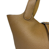 Hermes Brown Taurillon Clemence Leather Picotin 18 Lock Handbag 2021