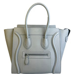 Celine Grey Pebbled Leather Luggage Micro Tote