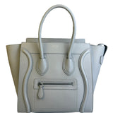 Celine Grey Pebbled Leather Luggage Micro Tote