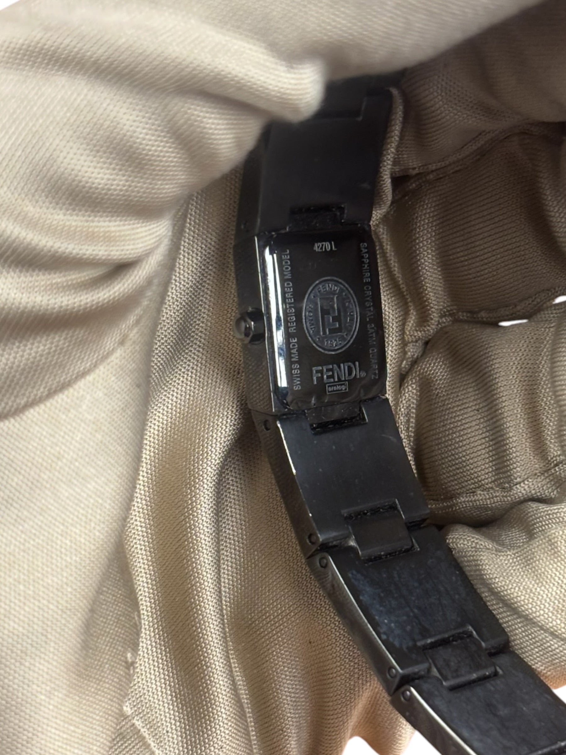 Fendi 4270L Black Pyramid Band Watch