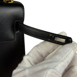 Hermes Black Mini Kelly 20 Box Calf 1991
