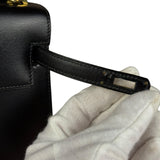 Hermes Black Mini Kelly 20 Box Calf 1991