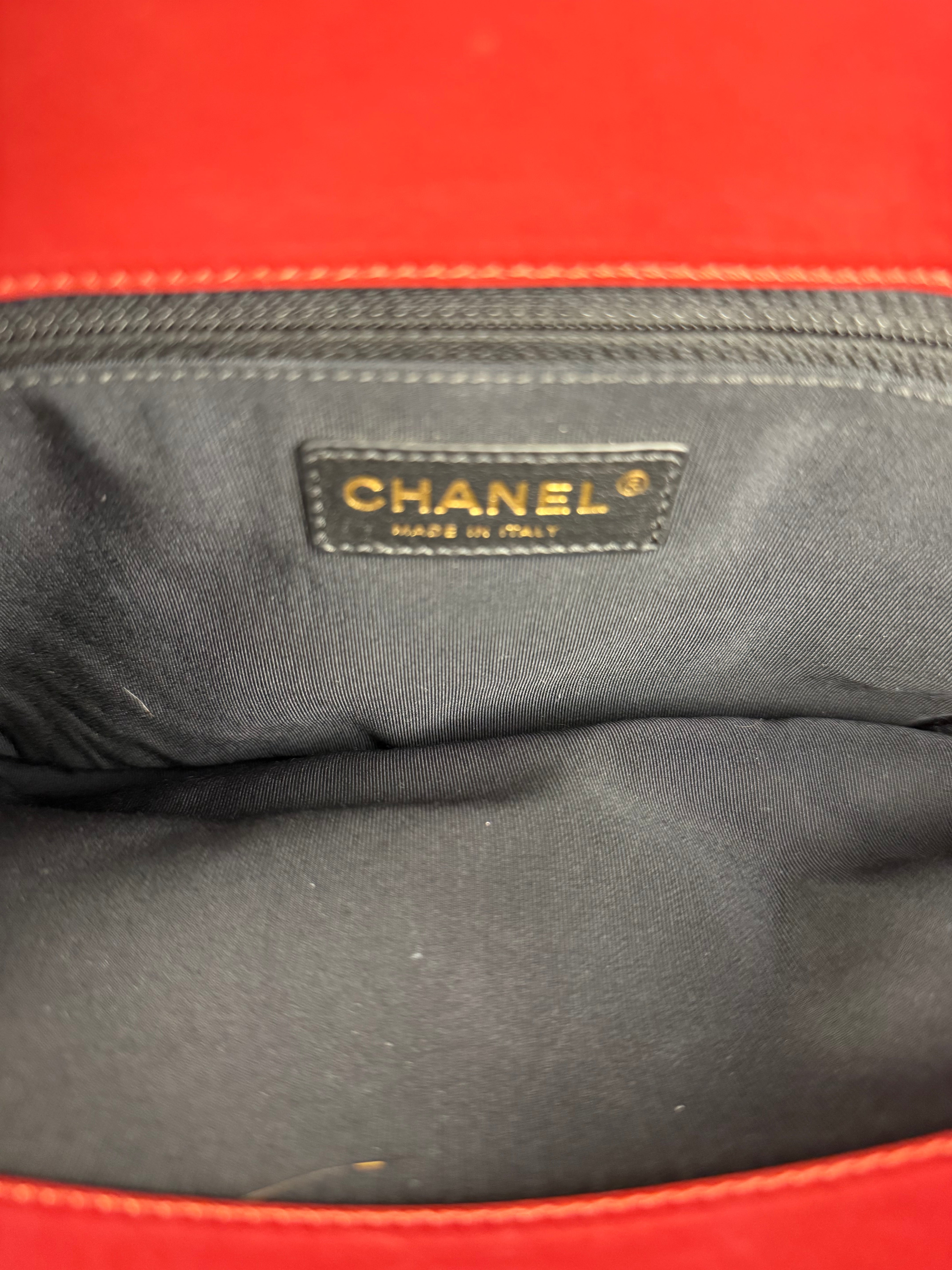Chanel Red Leather Large Jetsetter Boy 2Way Handbag 2011