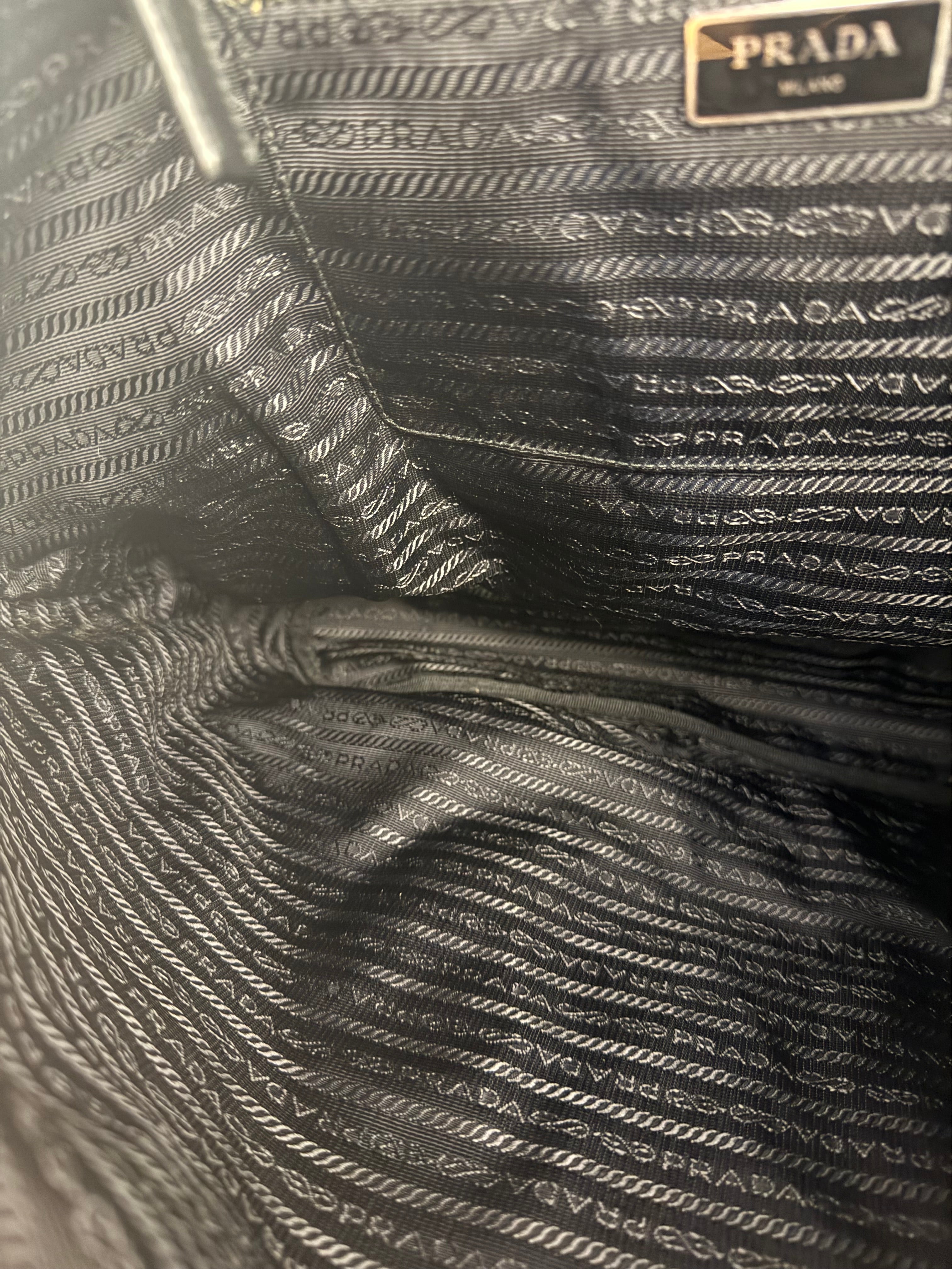 Prada Black Tessuto Nylon Zip Tote Large