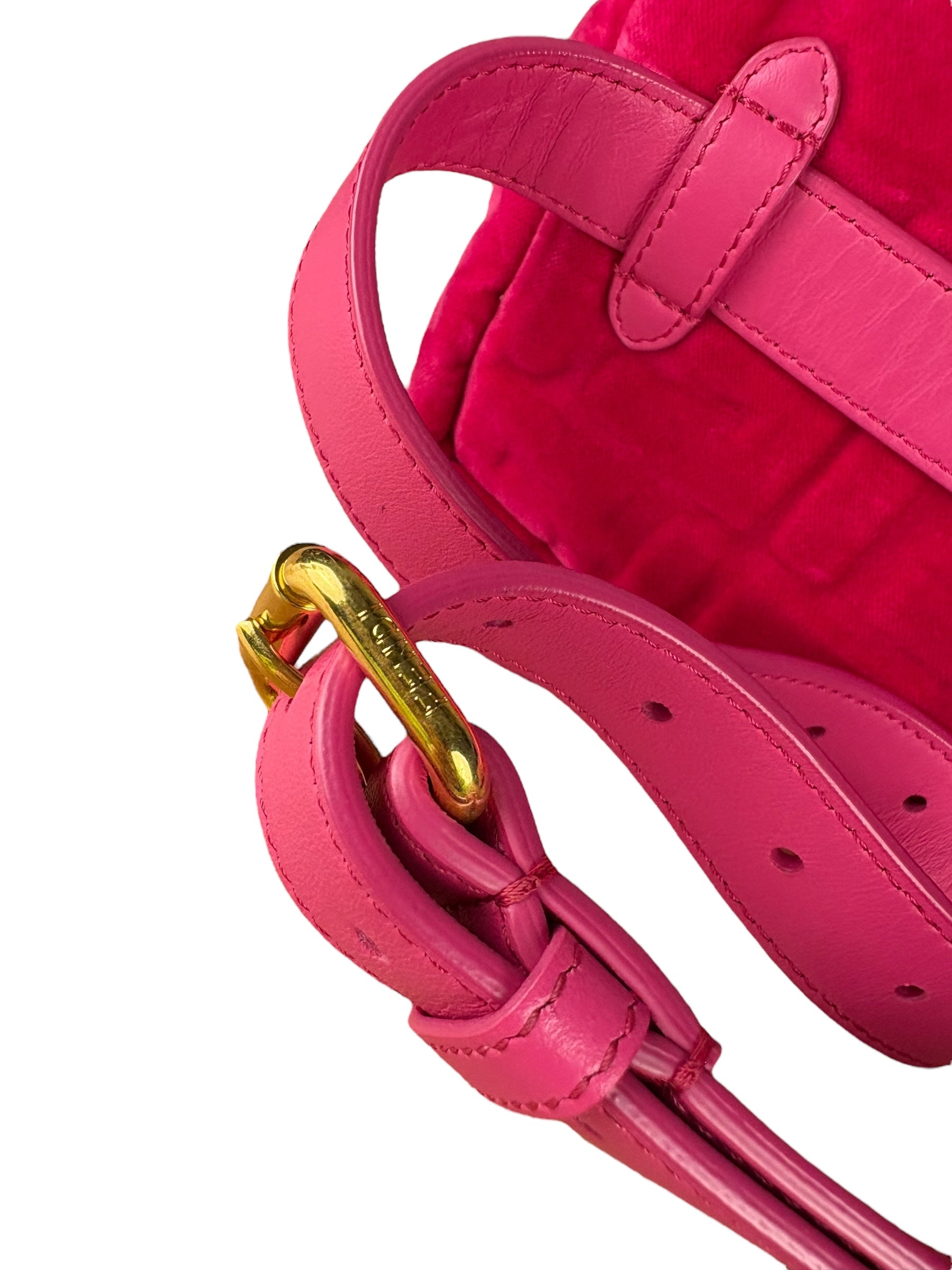 Fendi Pink Zucca Velvet Baguette Belt Bag