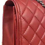 Chanel Red Caviar Leather Maxi Chain Flap Bag 2014