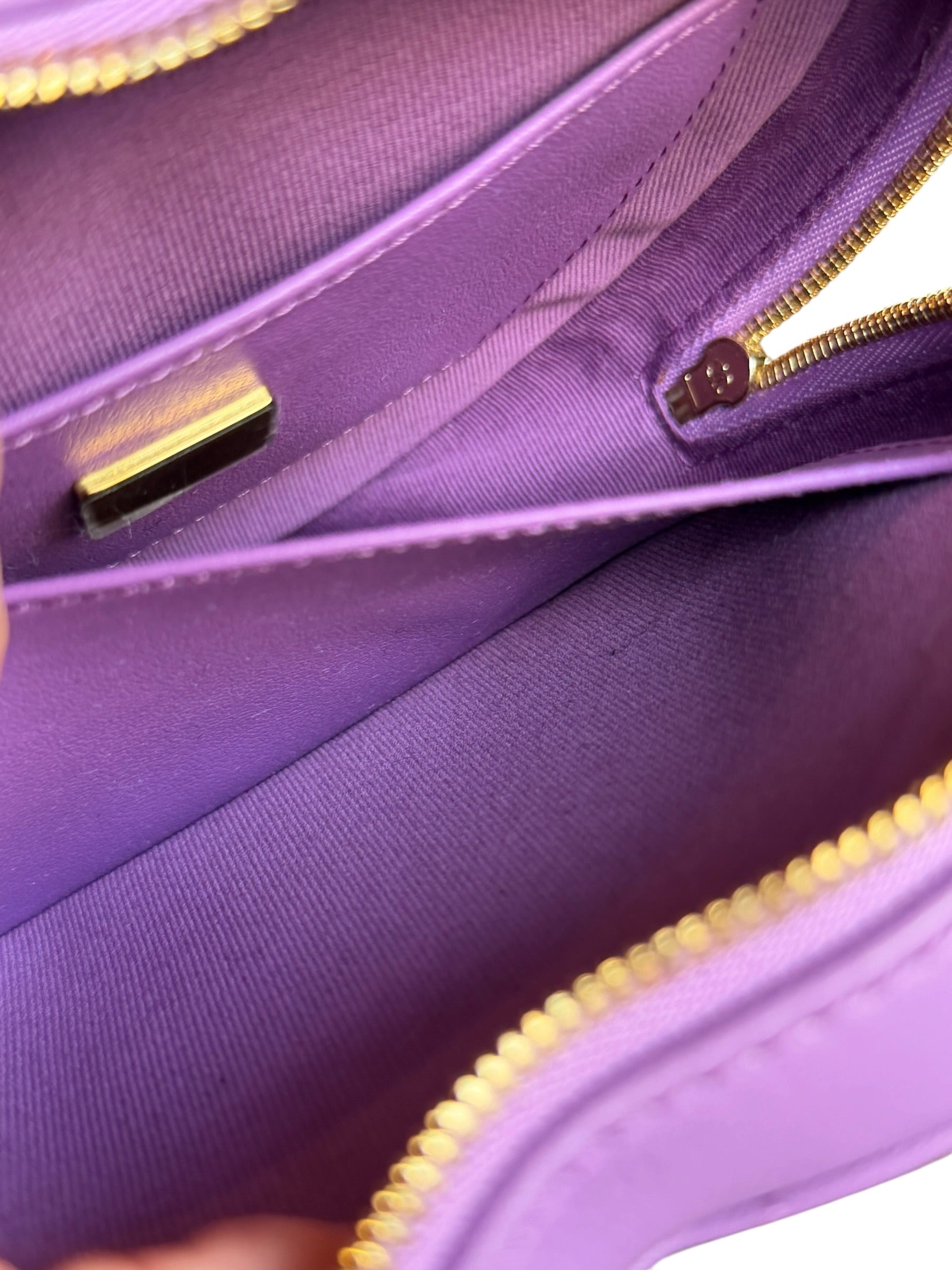 Chanel CC In Love Purple Quilted Leather Heart Bag 2022