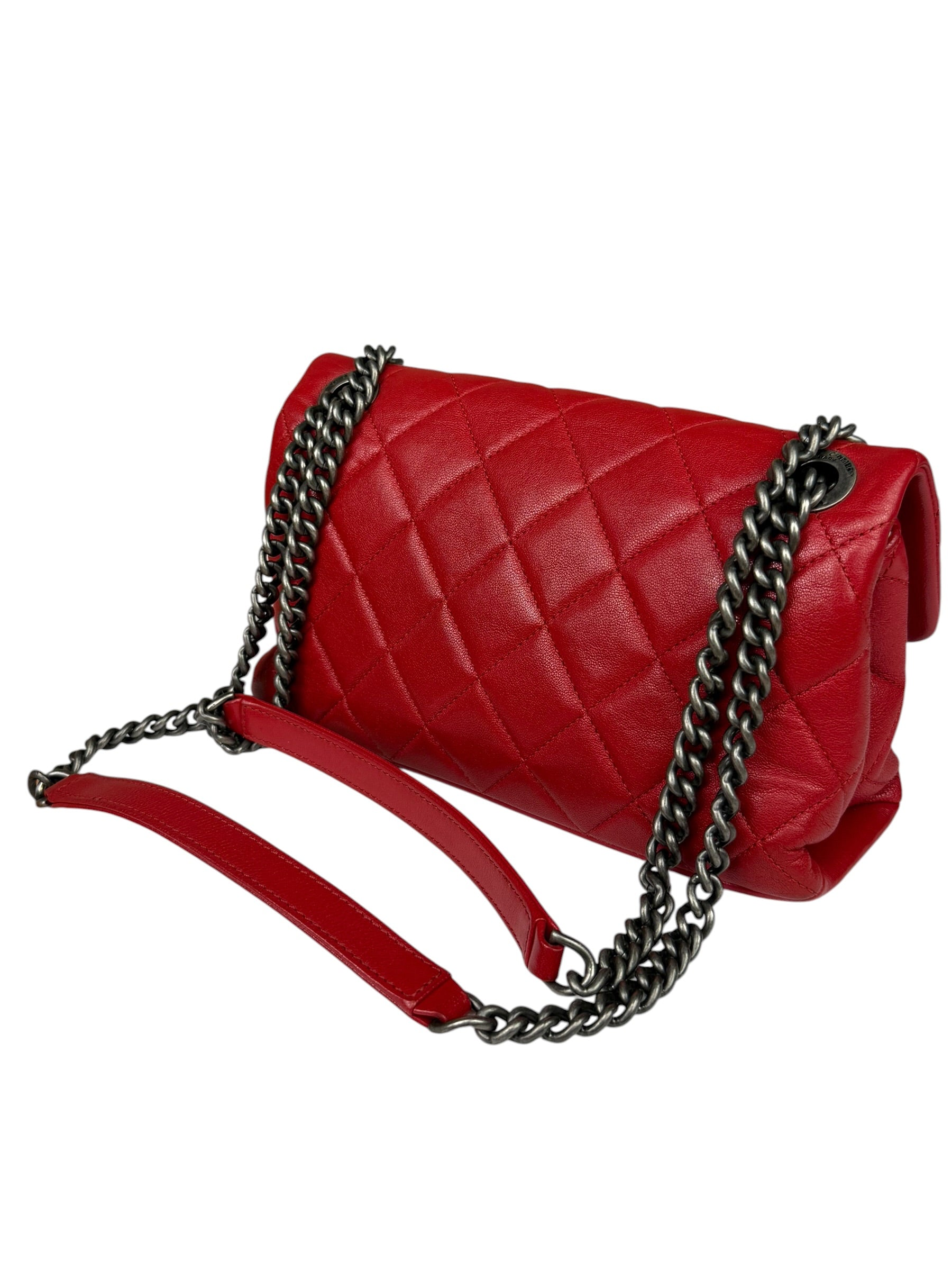 Chanel Striking Red Quilted Rocks Small Flap Bag 2014