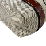 Chloe Beige/Brown Leather Trim Small Woody Two-Way Tote