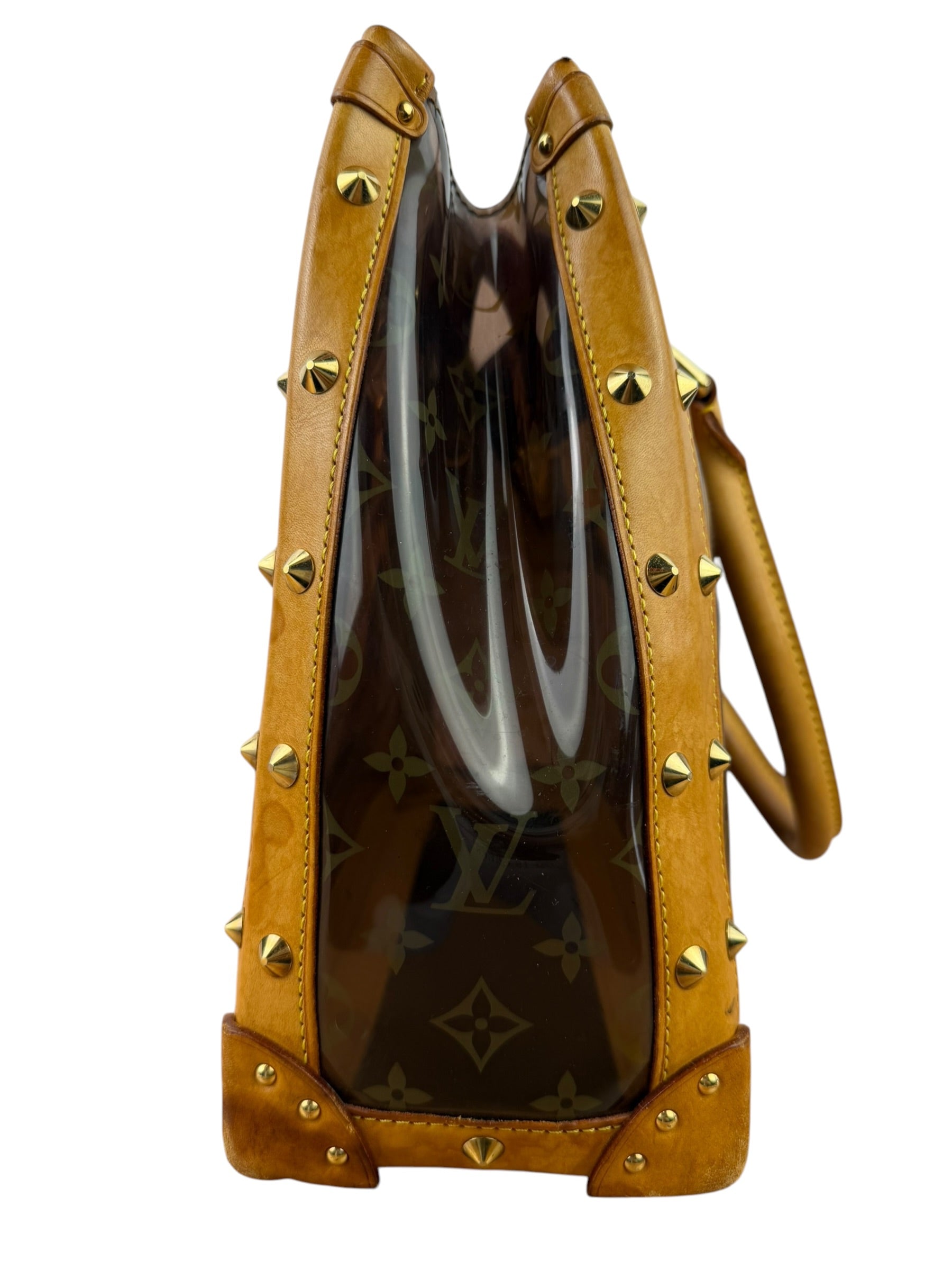 Louis Vuitton Vintage Brown Leather/PVC Monogram Ambre Tote