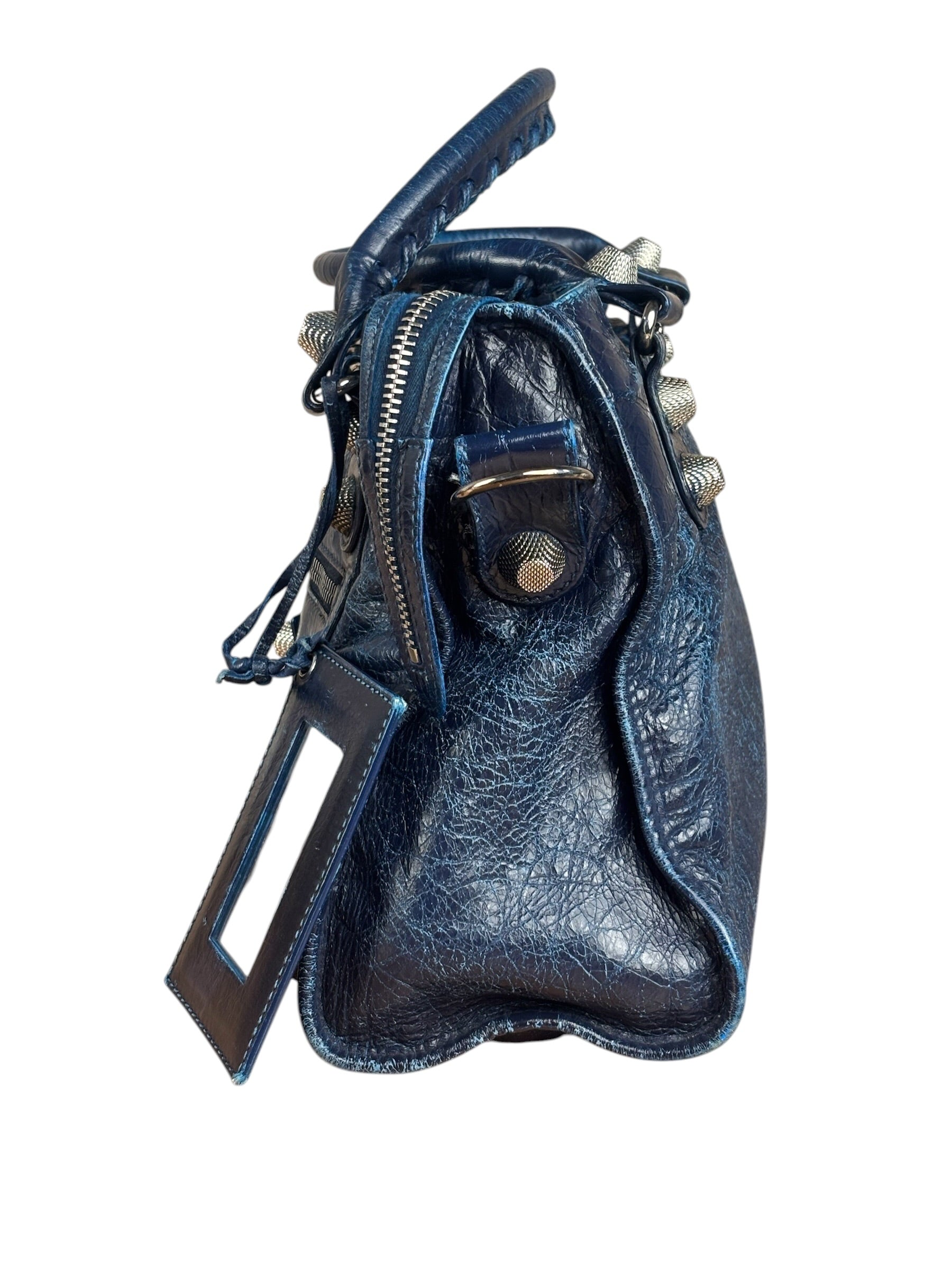 Balenciaga Navy Blue Giant Hardware City Bag