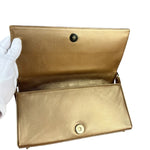 Chanel Gold Leather East West Shoulder Bag 2001