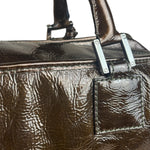 Loewe Vintage Brown Patent Leather Amazona Handbag