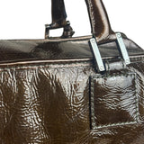 Loewe Vintage Brown Patent Leather Amazona Handbag