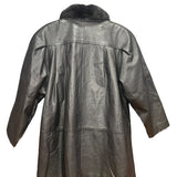 Vintage Black Leather Fur Lined Coat