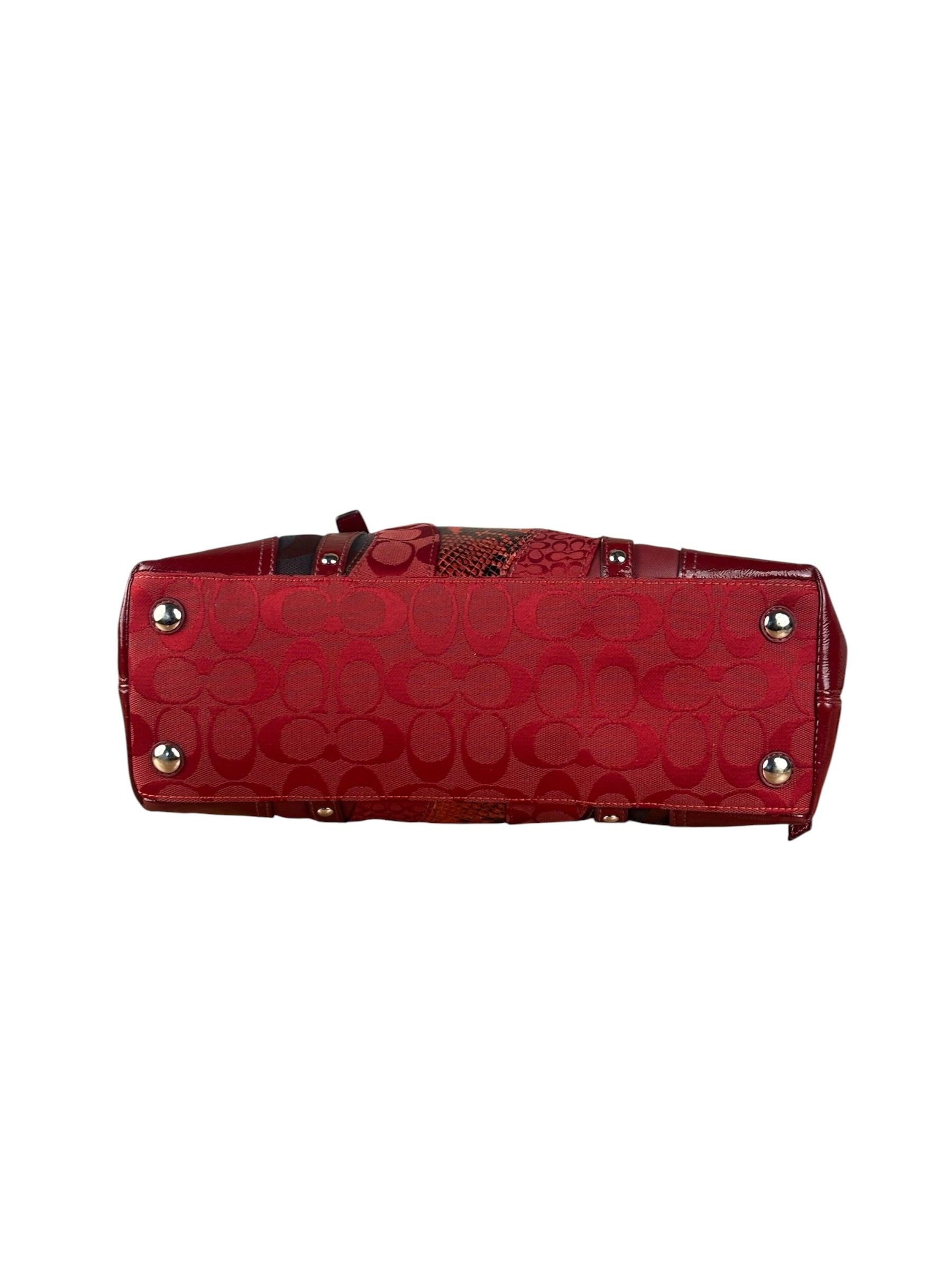 Coach Red Leather Patchwork Handbag