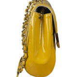 Chanel Yellow Patent Chocolate Bar Quilted CC Shoulder Bag 2002