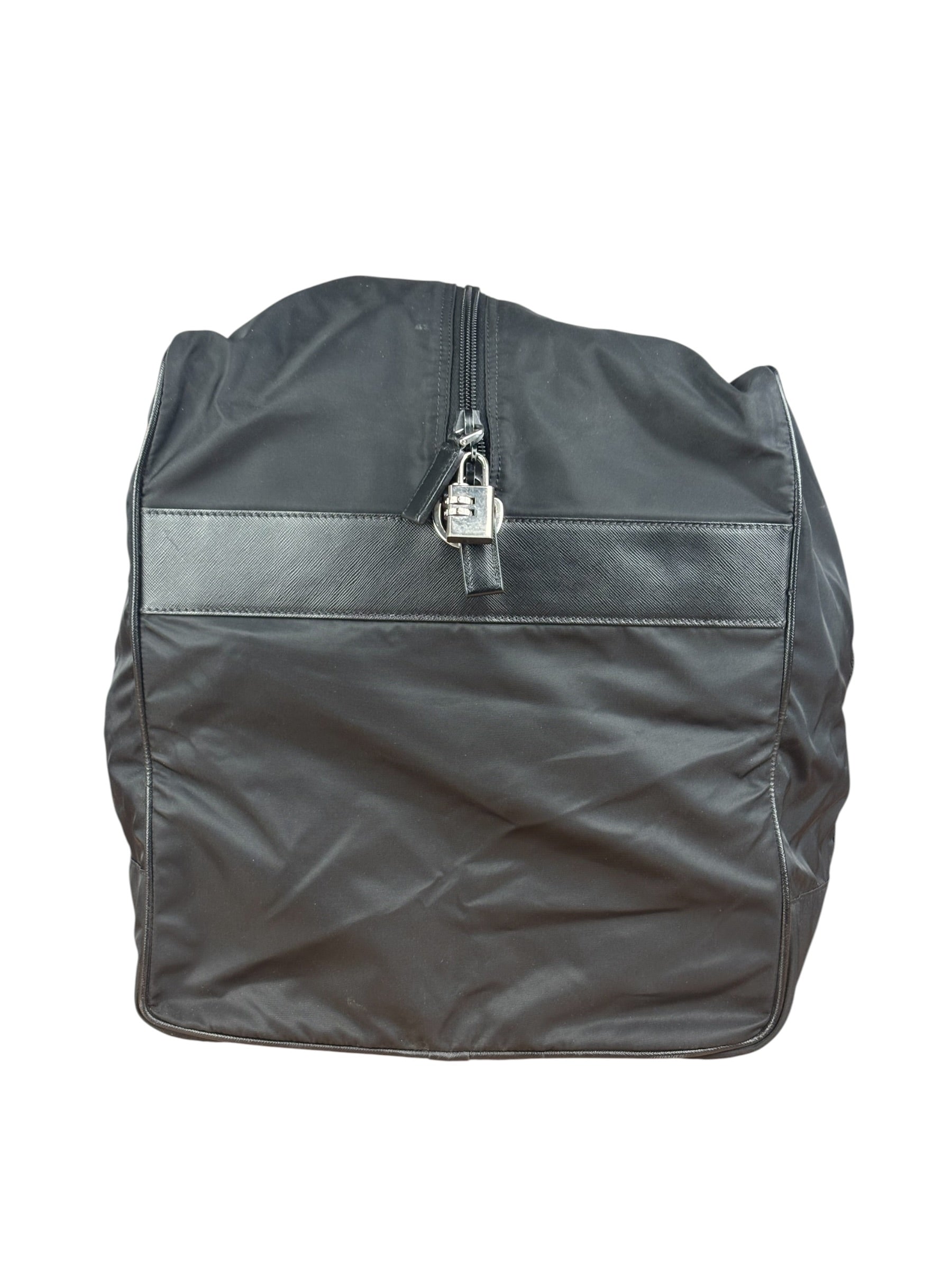 Prada Black Nylon Boston Travel Bag