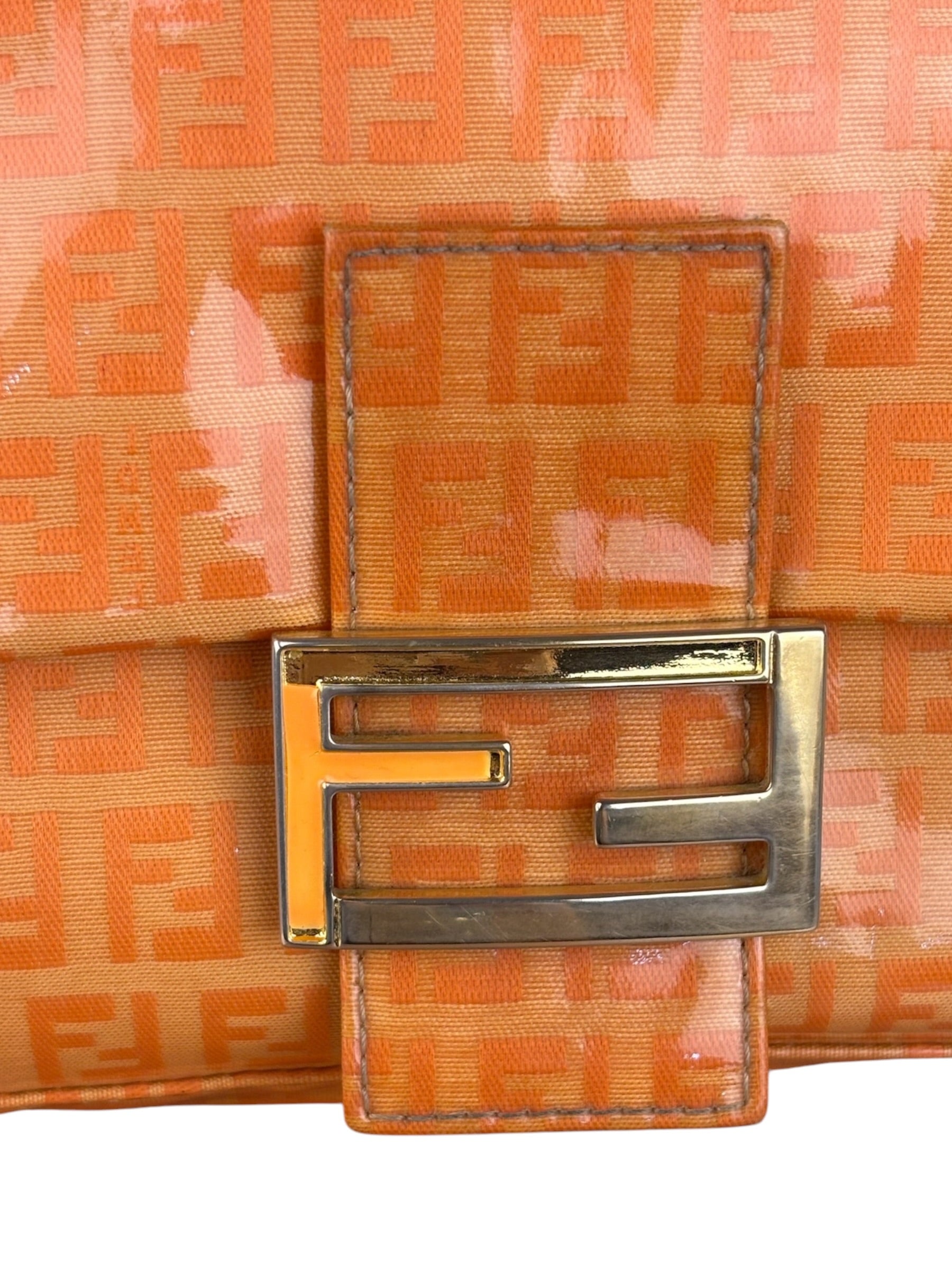 Fendi Orange Vinyl Mamma Baguette