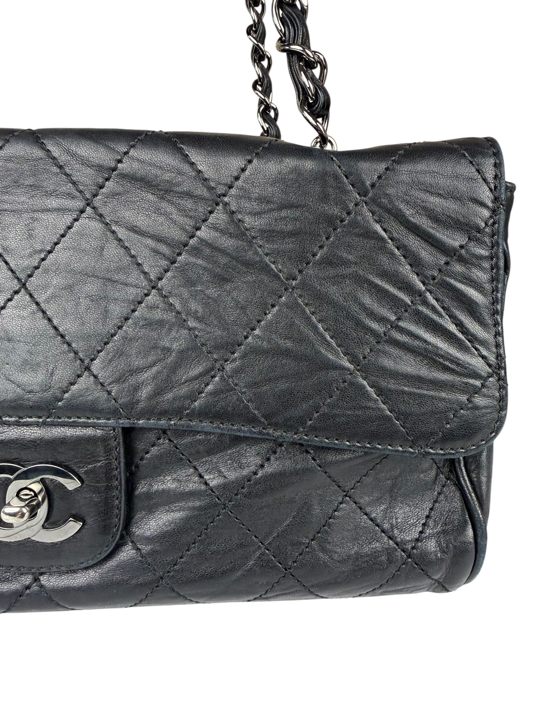 Chanel Black Calfskin Ritz Flap Bag 2007