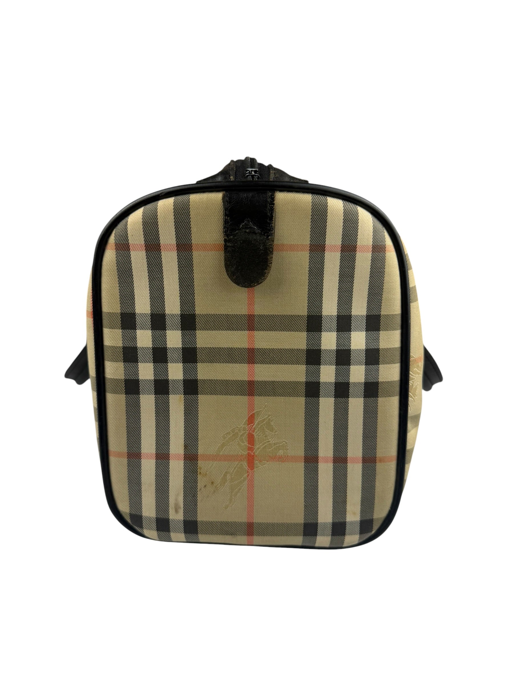 Burberry Vintage Haymarket House Small Boston Bag