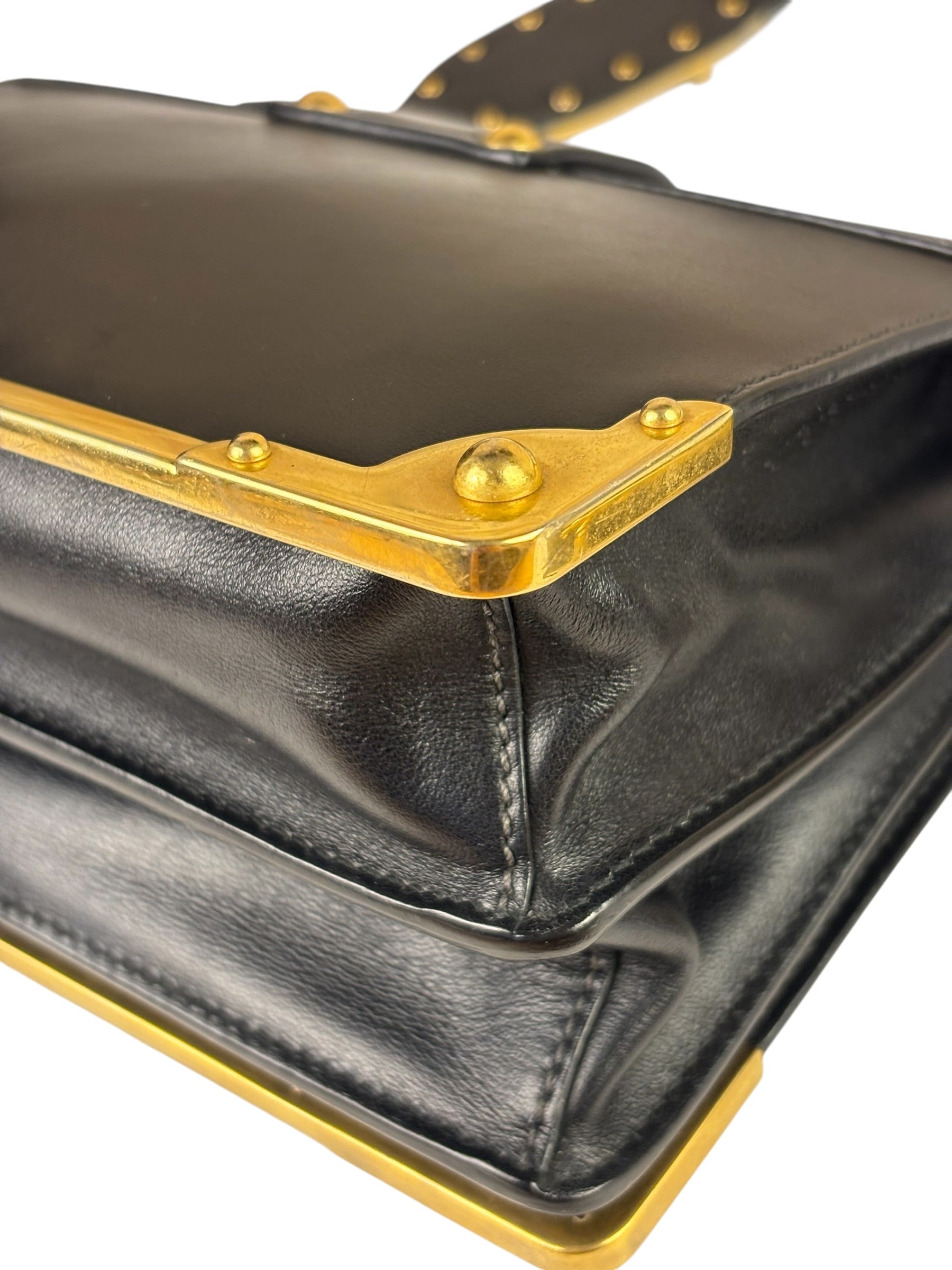 Prada Black Saffiano Leather Cahier Shoulder Bag