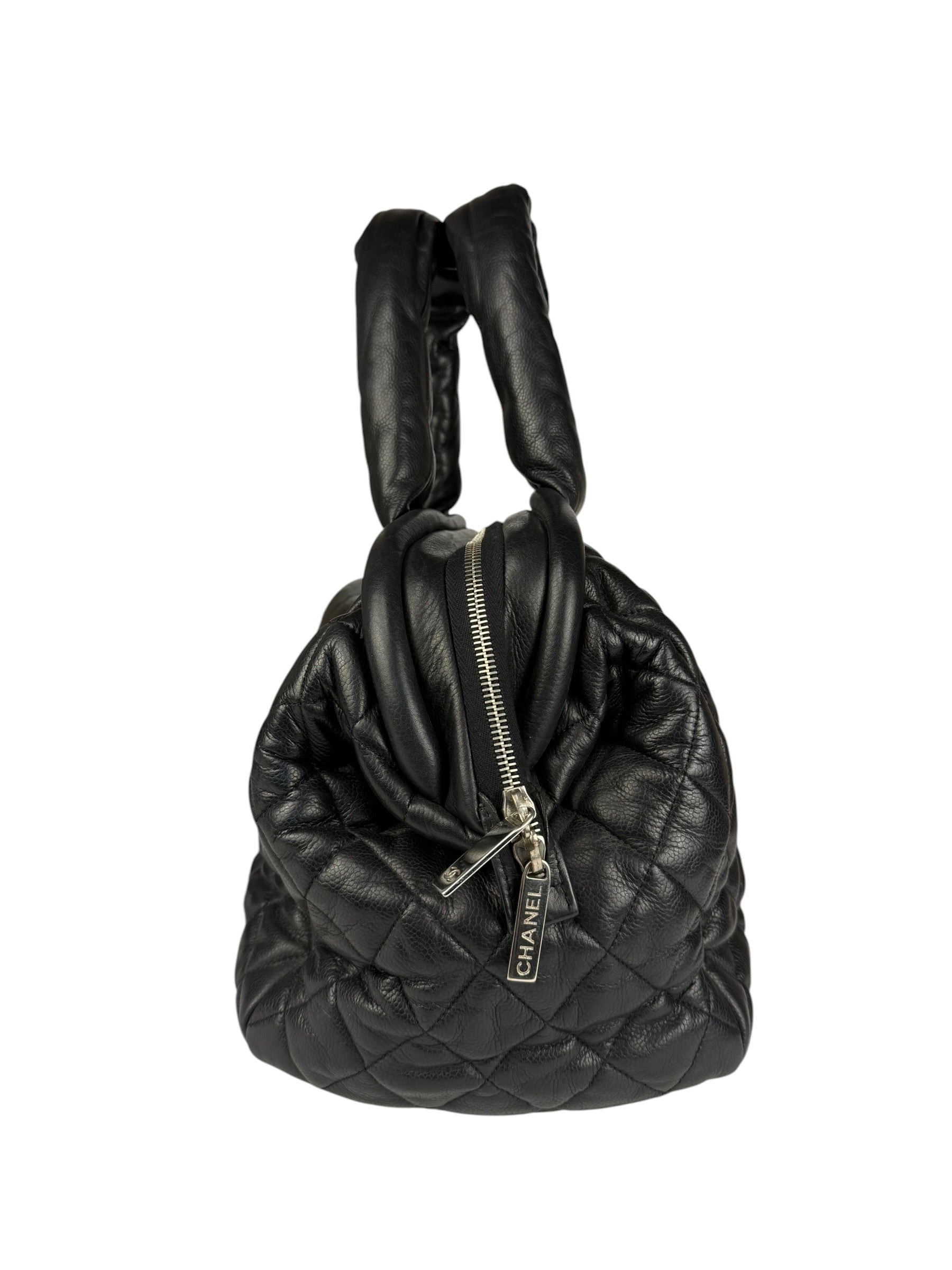 Chanel Black Caviar Quilted Coco Cocoon Bowler Bag 2009