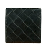 Bottega Veneta Black Intreccio Leather Coin Wallet