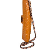Chanel Orange Patent Leather Camellia Flap Pochette 2003