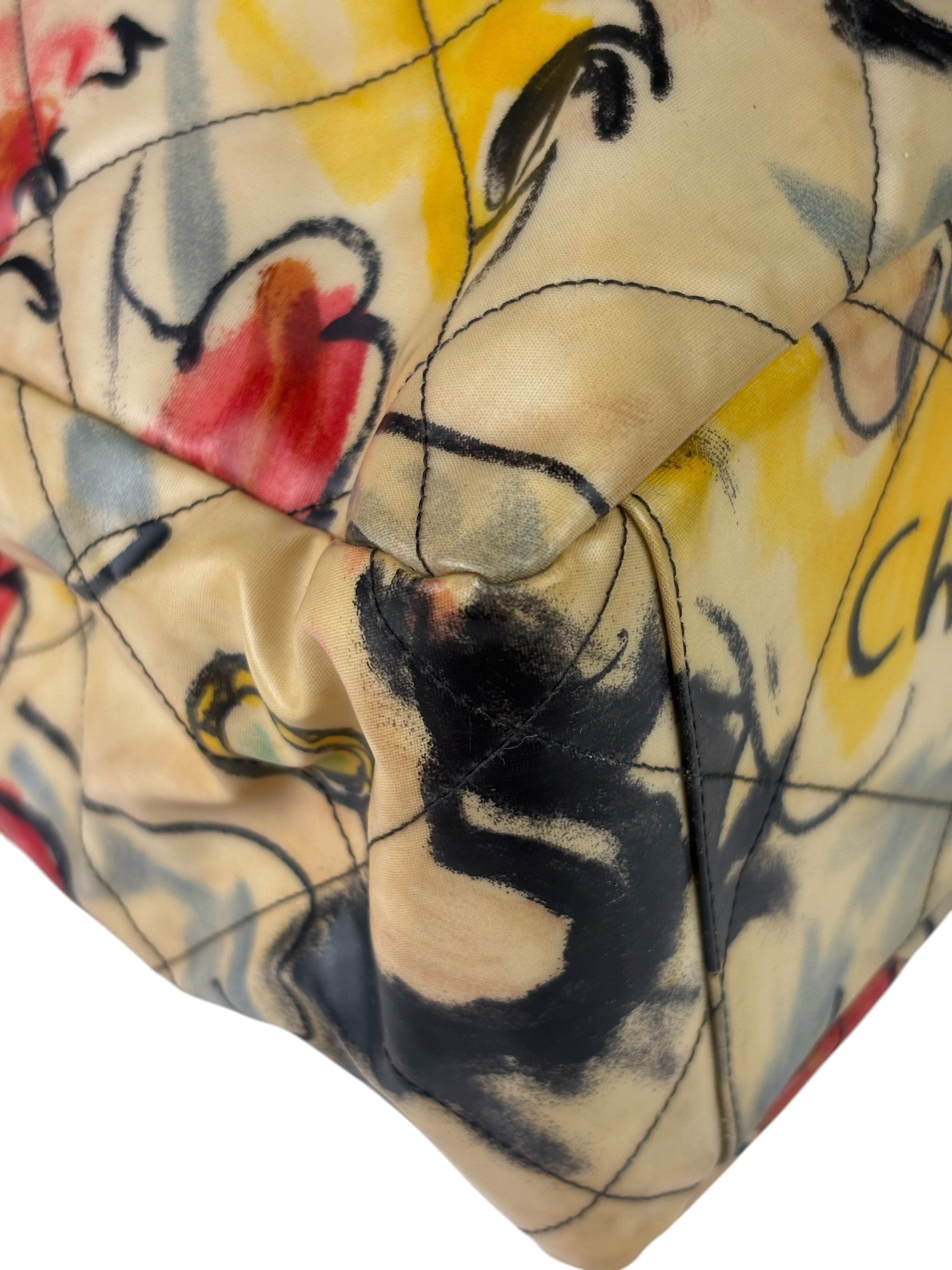 Chanel Multicolor Graffiti Coated Canvas Tote