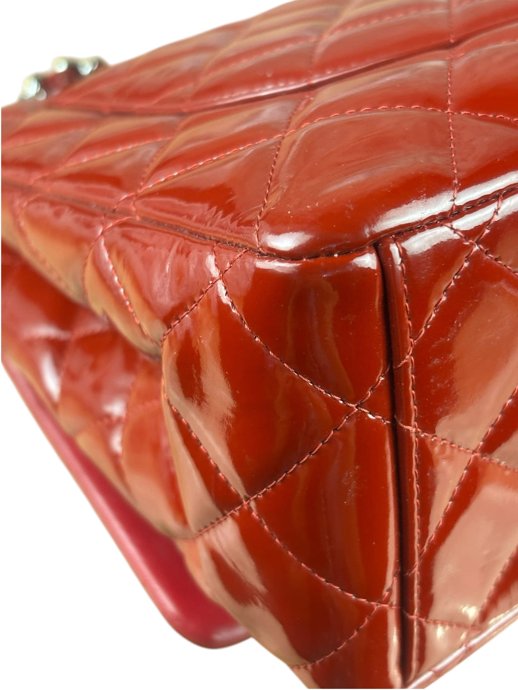 Chanel Red Patent Leather Jumbo Double Flap 2013