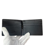 Versace Black Saffiano Leather Bifold Money Clip Wallet