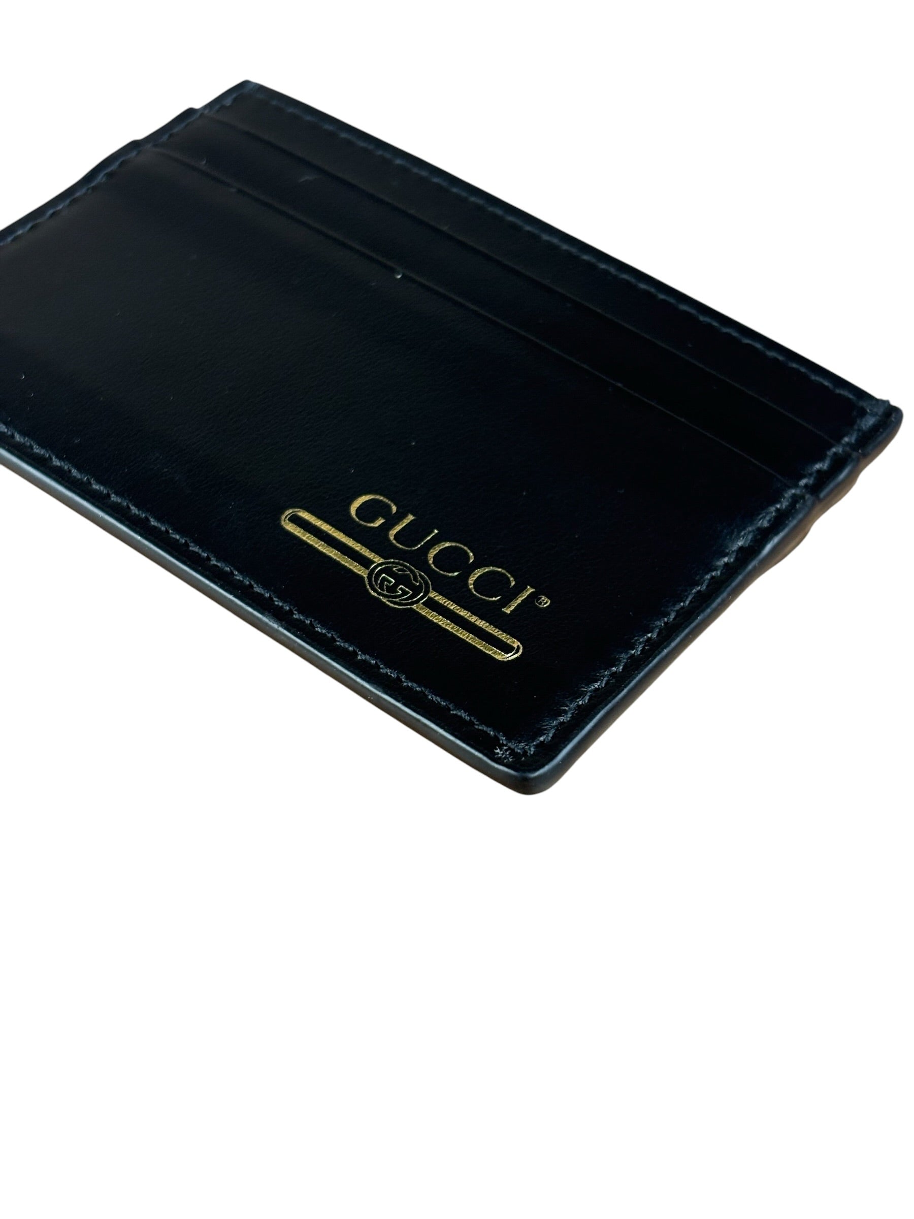 Gucci Vintage Black Leather Card Holder