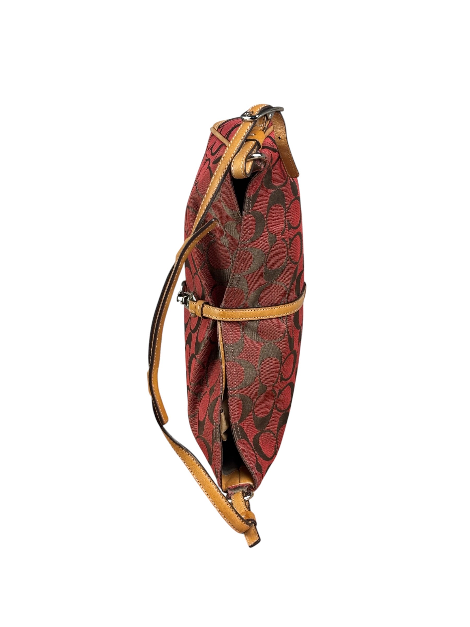 Coach Multicolor Leather Trim Signature Canvas Shoulder Bag