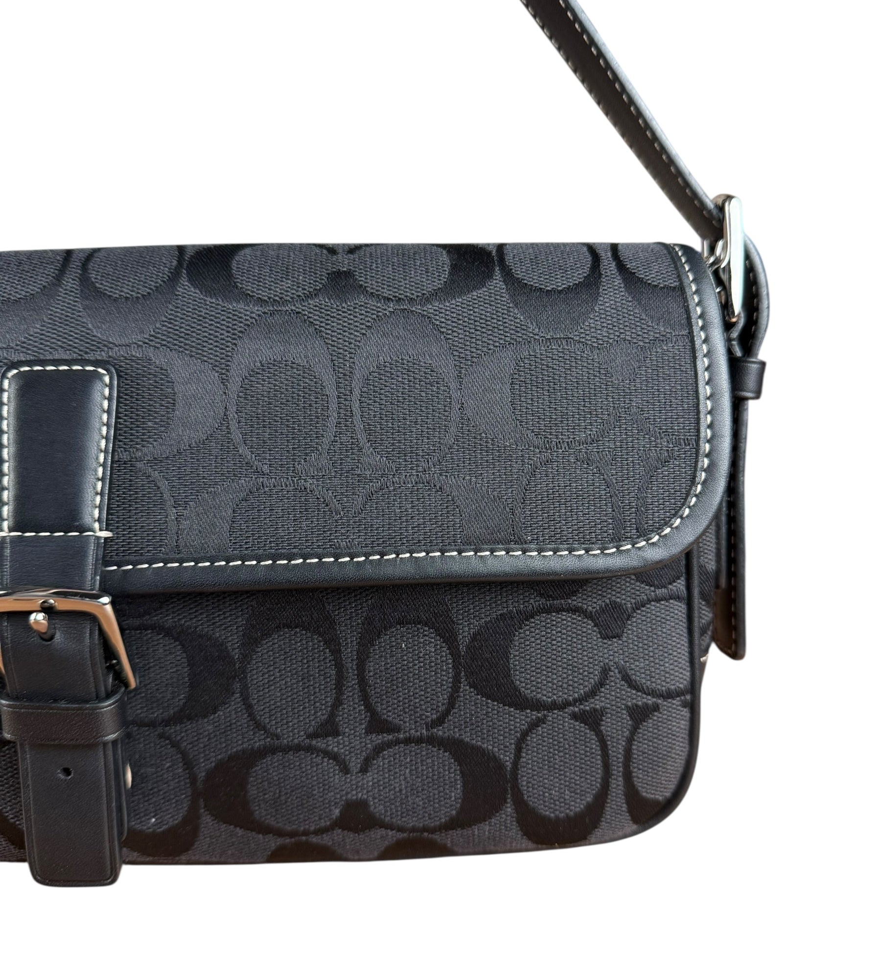 Coach Vintage CC Black Flap Shoulder Bag