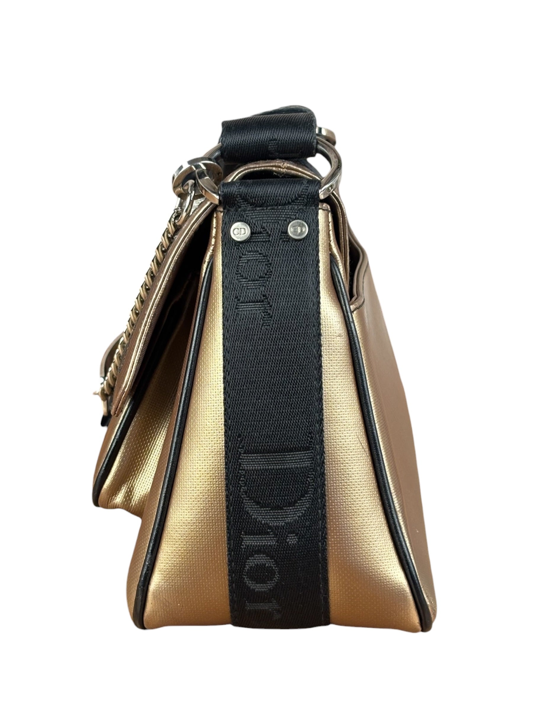 Christian Dior Bronze Coated Canvas Hardcore Shoulder Bag