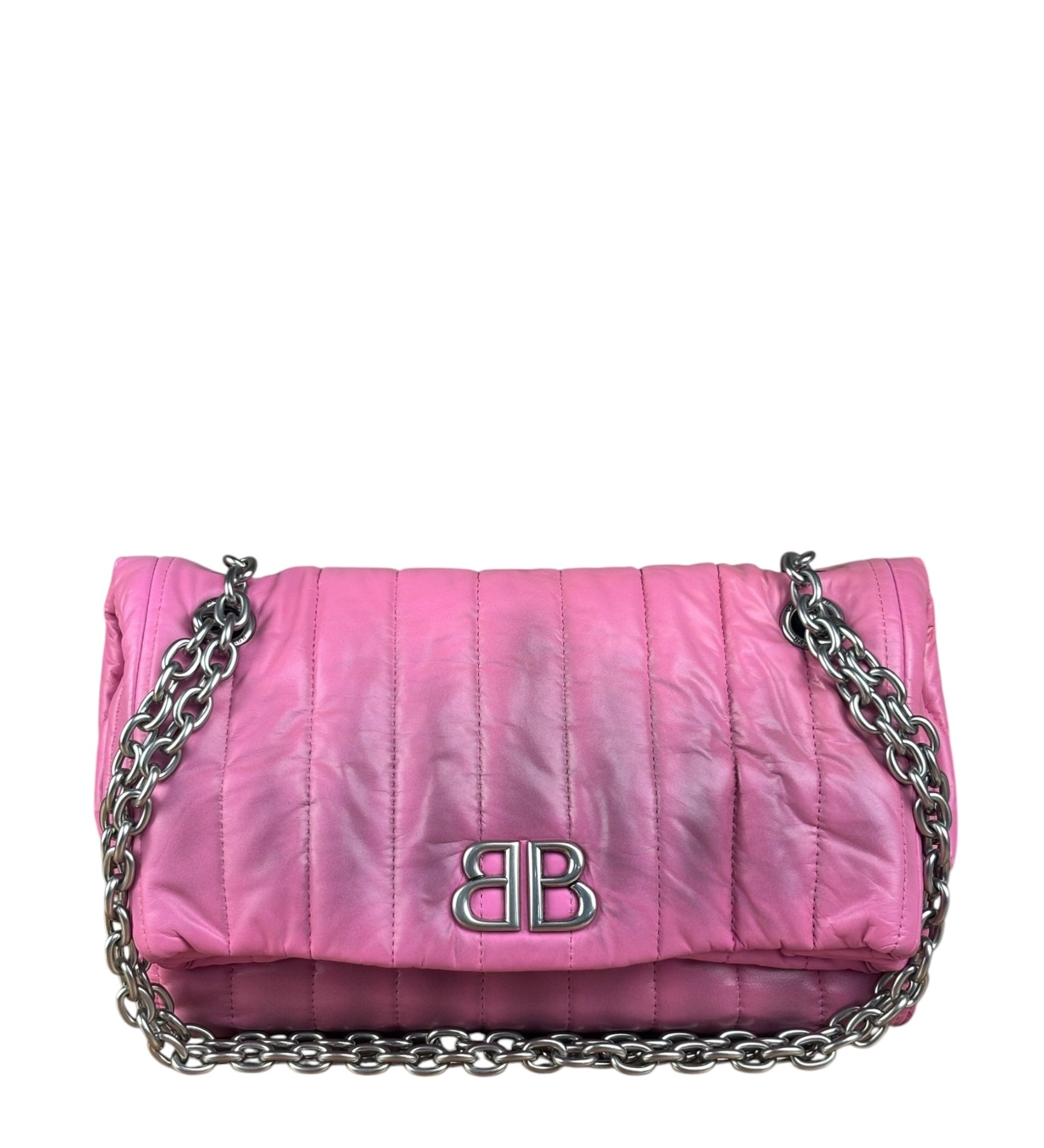 Balenciaga Pink Quilted Leather Chain Shoulder Bag