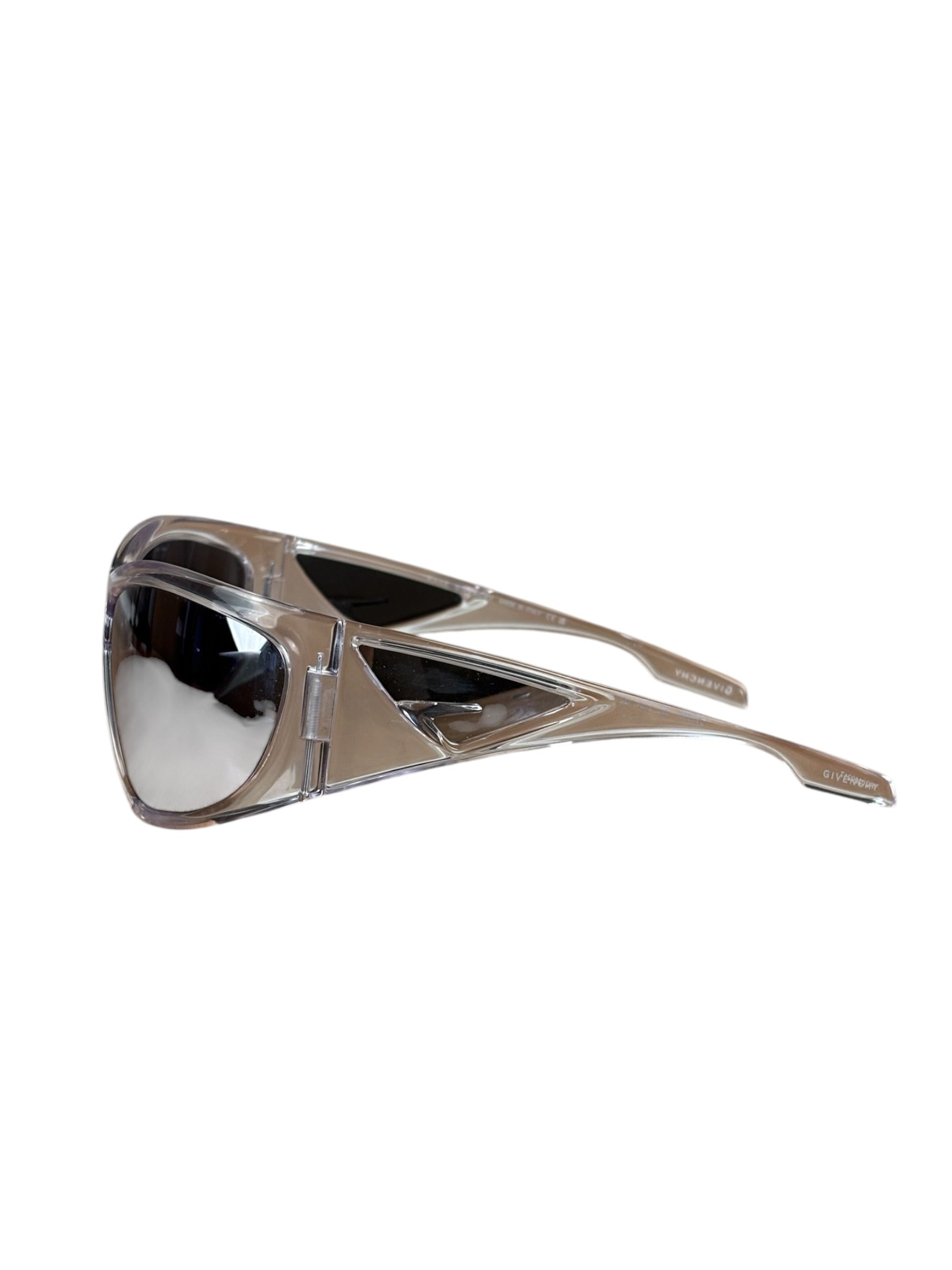 Givenchy Silver Giv Cut Shield Sunglasses