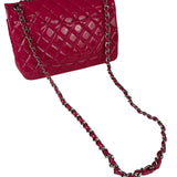 Chanel Hot Pink Large Patent Leather Double Flap Shoulder Bag 2014